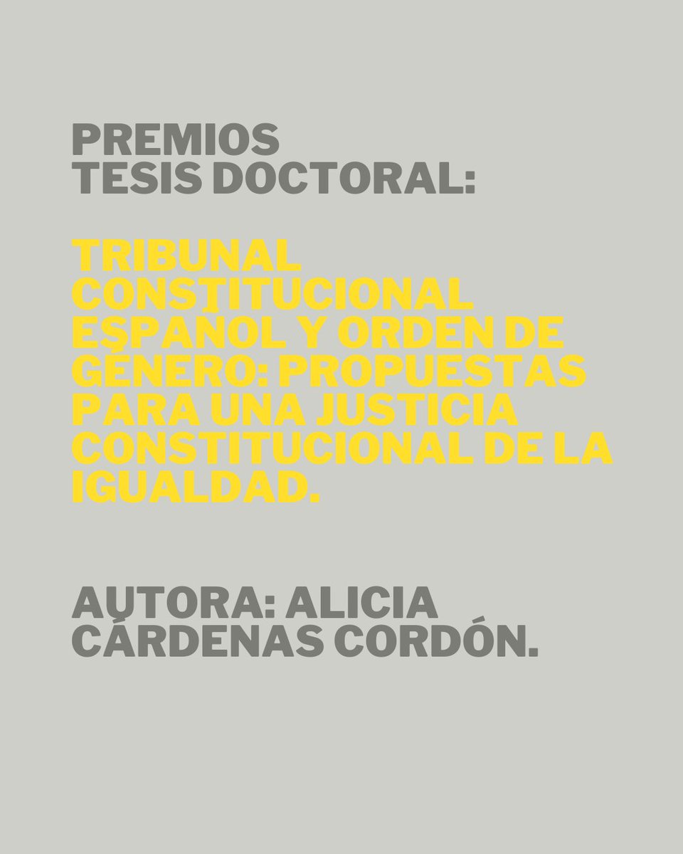 Tesis doctoral: "Tribunal Constitucional español y orden de género: propuestas para una justicia constitucional de la igualdad",  de Alicia Cárdenas Cordón. <a href="/AliciaCarCor/">Alicia Cárdenas Cordón</a> <a href="/DerechoyADE/">Derecho y CCEE y EE</a> 
#UCOIgualdad