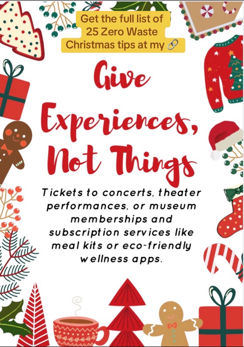 txzerowaste's tweet photo. US consumers generate 25% more waste between Thanksgiving &amp; New Year’s! Here are my Top 3 Tips for a #ZeroWaste #Christmas!🎄🎁

Get the full list of all 25 tips here - https://t.co/2M5RVTa4Bm   

#sustainablegifts  #wastereduction https://t.co/wpEkh0lfXr