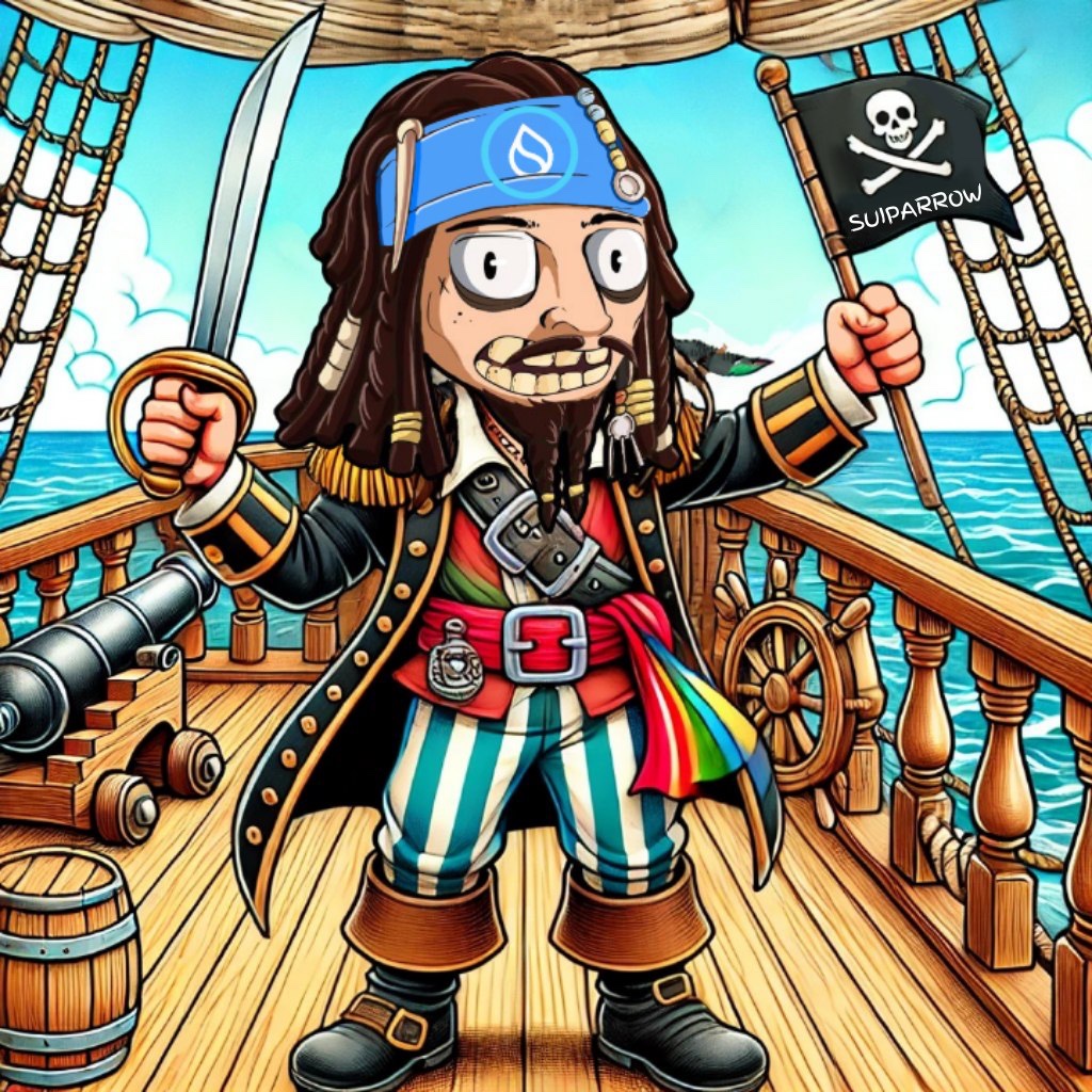 suiparrow's tweet photo. pirates of the caribbean take over $SUI network #SUIPARROW https://t.co/vx9E676jPF