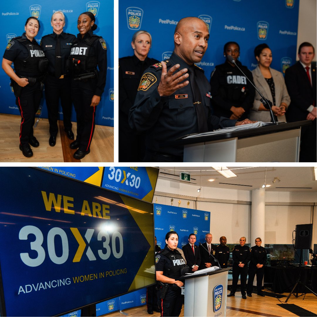 Today, #PRP took the 30X30 Pledge to have women comprise 30% of all recruit classes by 2030. We are one of the first police services in Ontario to take the pledge &amp; have also committed to policies that ensure these highly qualified women are supported throughout their careers. 👮‍♀️