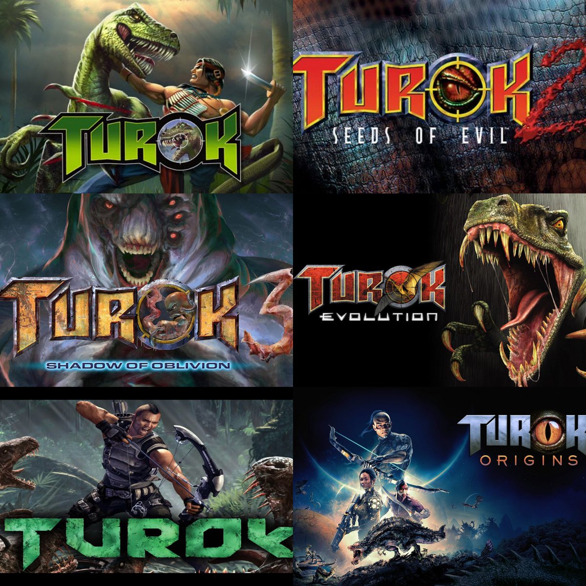AlexValdez1992's tweet photo. #Turok video games series (1997-2025)
#turokdinosaurhunter #turok2 #turok2seedsofevil #turokevolution #turok2008 #turokremastered #turokgames #TurokOrigins #videogames #dinosaur #dinosaurs #xboxseries #playstation5 #playstation5pro #PlayStation #nintendo64 #gameboy #xbox https://t.co/LhJ93IhpYy