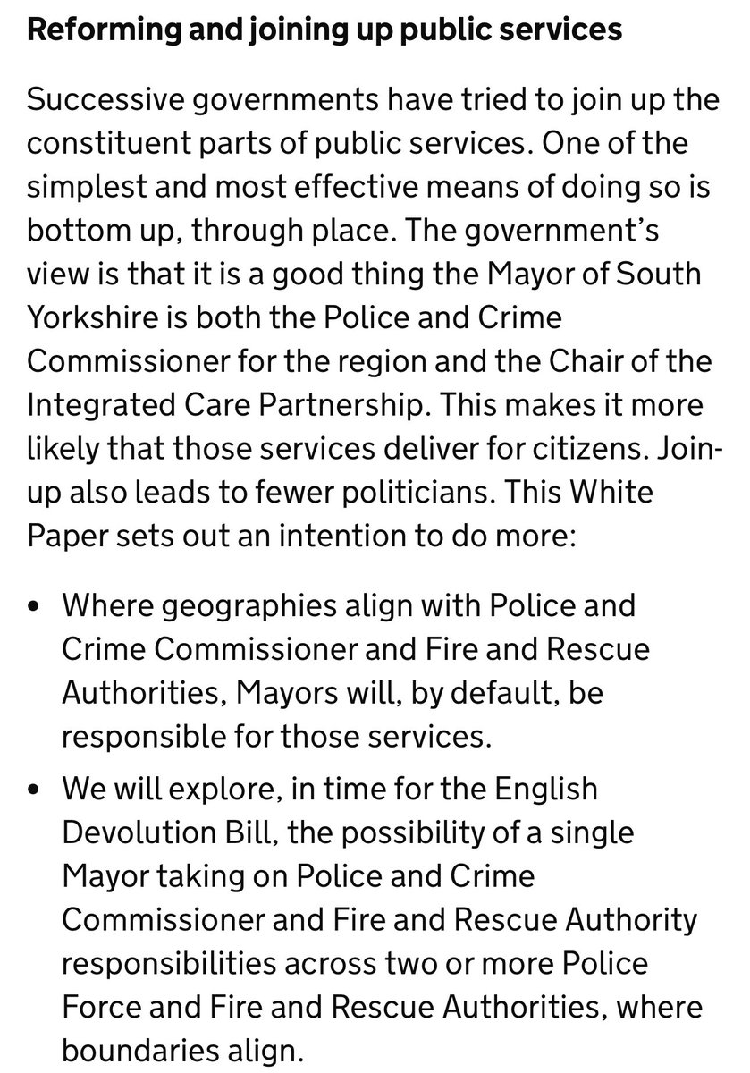 Vital that the FBU engages with this issue.

The English Devolution White Paper proposes:

- Mayors will by default take responsibility for Fire and Rescue Services where boundaries align with PCCs.

- Exploring Mayors overseeing multiple Fire and Rescue Authorities across wider