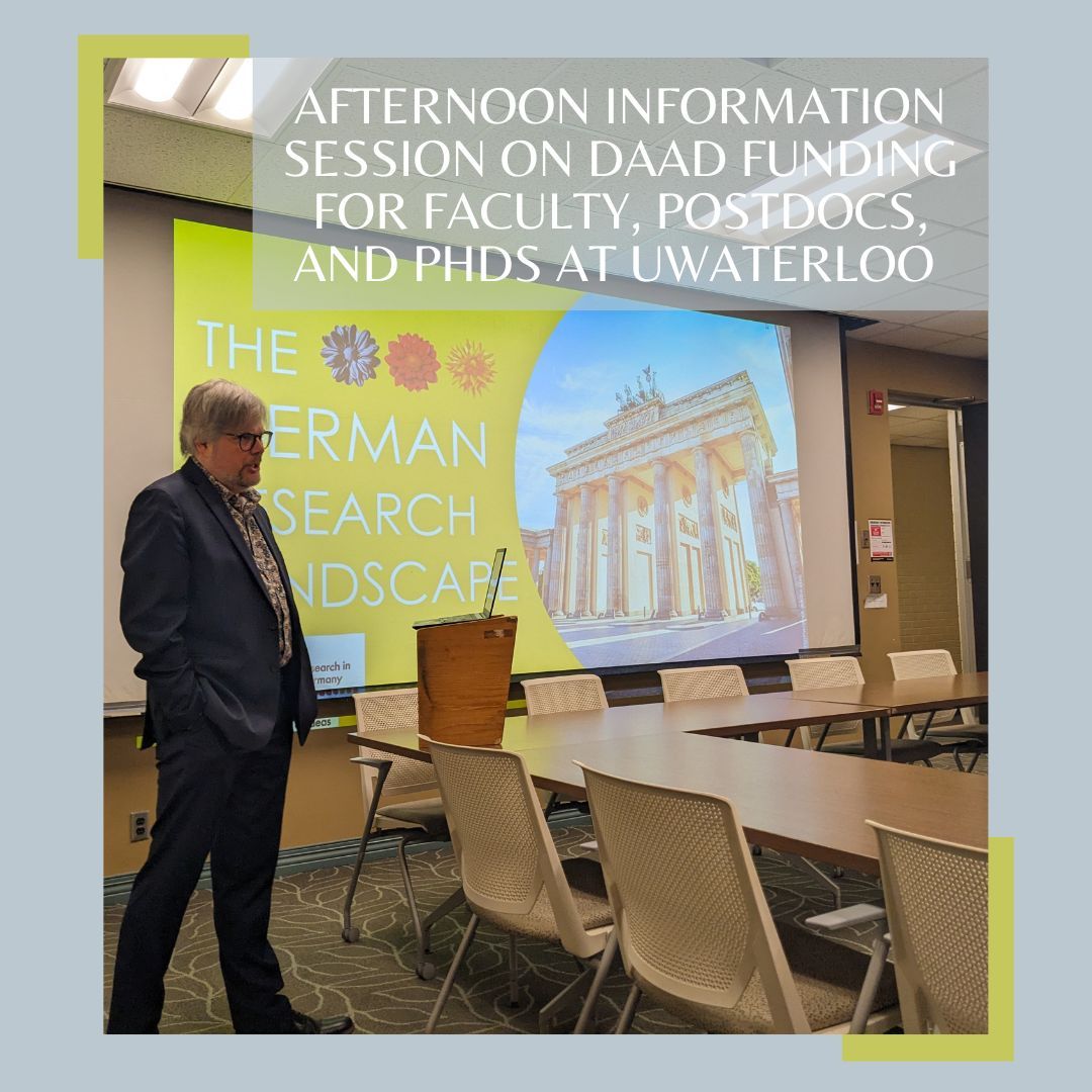uWaterlooWCGS's tweet photo. Thank you to John Paul Kleiner and all who joined us on Nov. 7 to explore DAAD's support for academic research! 🌍

Highlights:
🔍 German research landscape
📚 Funding for faculty, postdocs &amp; PhDs
🤝 Collaboration opportunities

#DAAD #AcademicFunding #UWaterloo @daadcanada https://t.co/Z0MdBWaGWp
