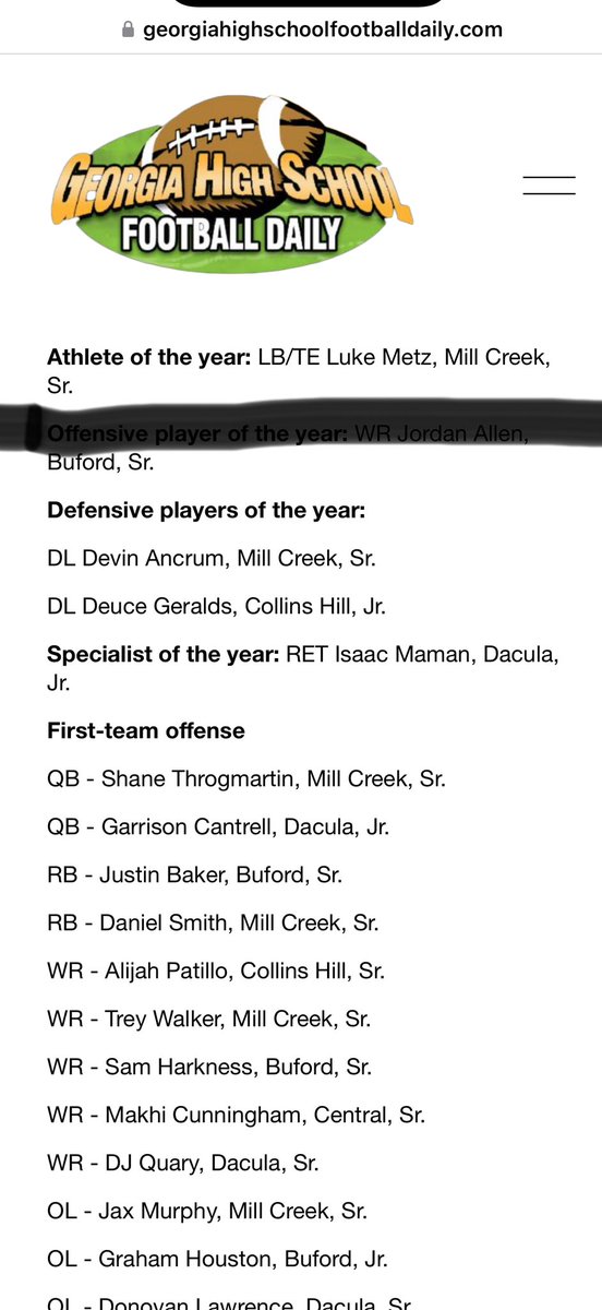 Blessed to be named Region 8-6A
Athlete of the Year! Roll tide🐘
