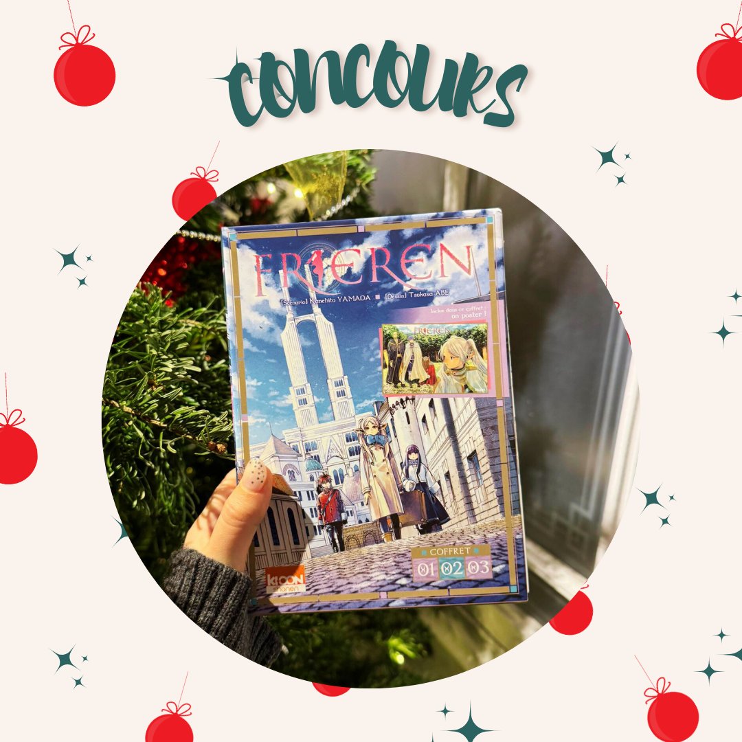 Frieren_manga's tweet photo. [ CONCOURS ] C'est bientôt Noël, on vous offre 2 coffrets de "Frieren" ! 🎄

Pour participer : 
RT + Follow @Frieren_manga 
Qu'est-ce que vous aimez chez Frieren ?

TAS le 20 décembre https://t.co/xPZ31k3hpg