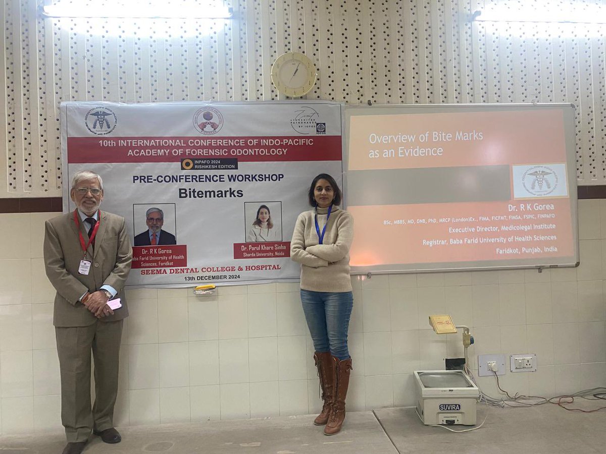 GoreaRK's tweet photo. Conducted a Pre conference workshop on Bitemarks along with Dr Parul Khare Sinha at the 10th Conference of Indo Pacific Academy of Forensic Odontology at Seema Dental College, Rishikesh. https://t.co/rOta6pdFcr