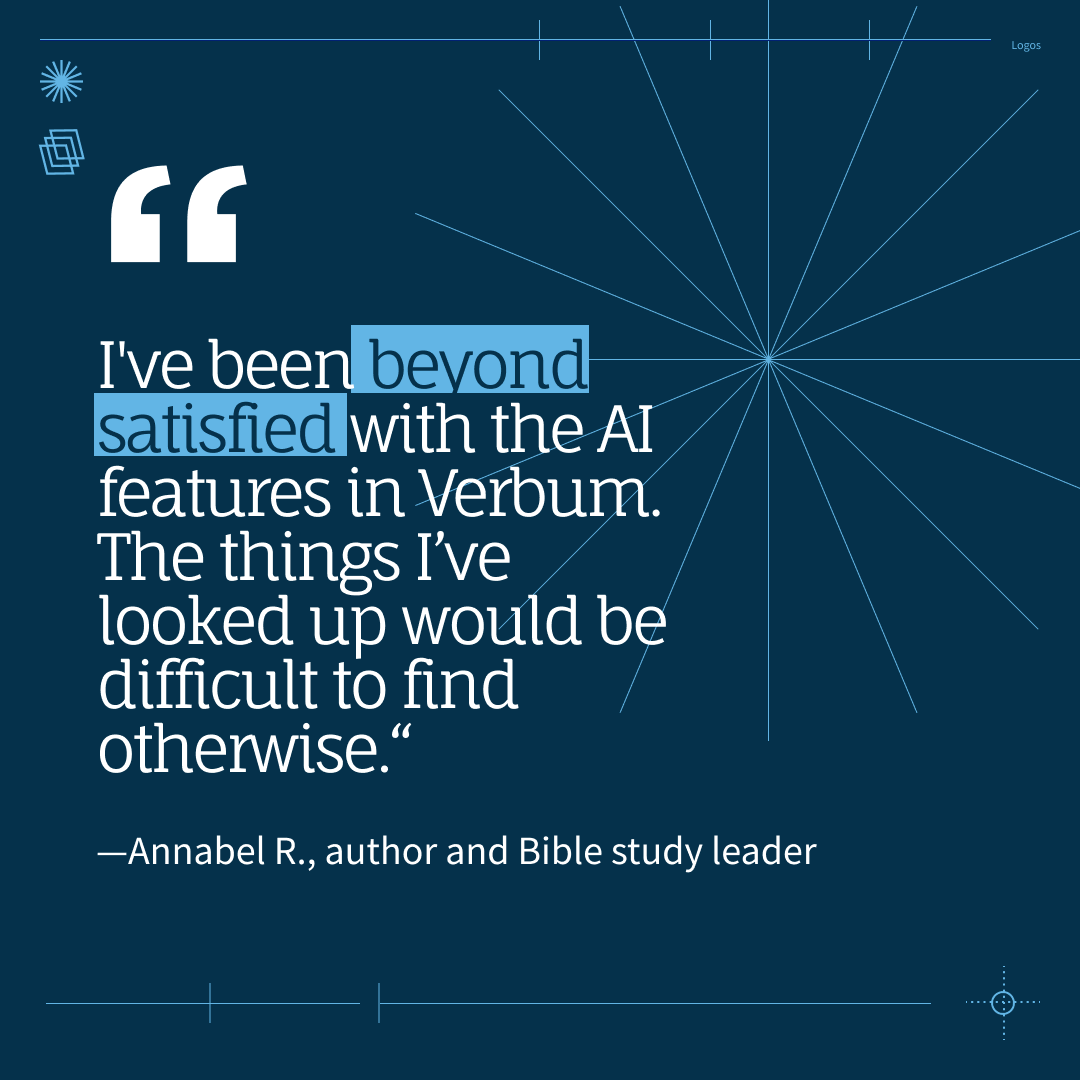 We didn’t include powerful tech to do the work of Bible study for you—but to help you go deeper in the study you’re already doing, faster than ever with a tool you can trust. 

Always wanted to try Verbum? Take it for a test drive with our free trial. bit.ly/3ANgpTU