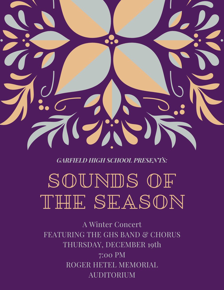 GarfieldHSBand's tweet photo. @GarfieldNJSchls @Principal_GHS @GarfieldSuper_ Join the GHS Music Department for the 2024 Winter Concert! THURSDAY DECEMBER 19th at 7pm in the RogerHetel Memorial Auditorium.

ALL ALUMNI ARE INVITED TO PLAY OR SING THE HALLELUJAH CHORUS WITH US AT THE END OF THE CONCERT. https://t.co/iF8vYgaTzO