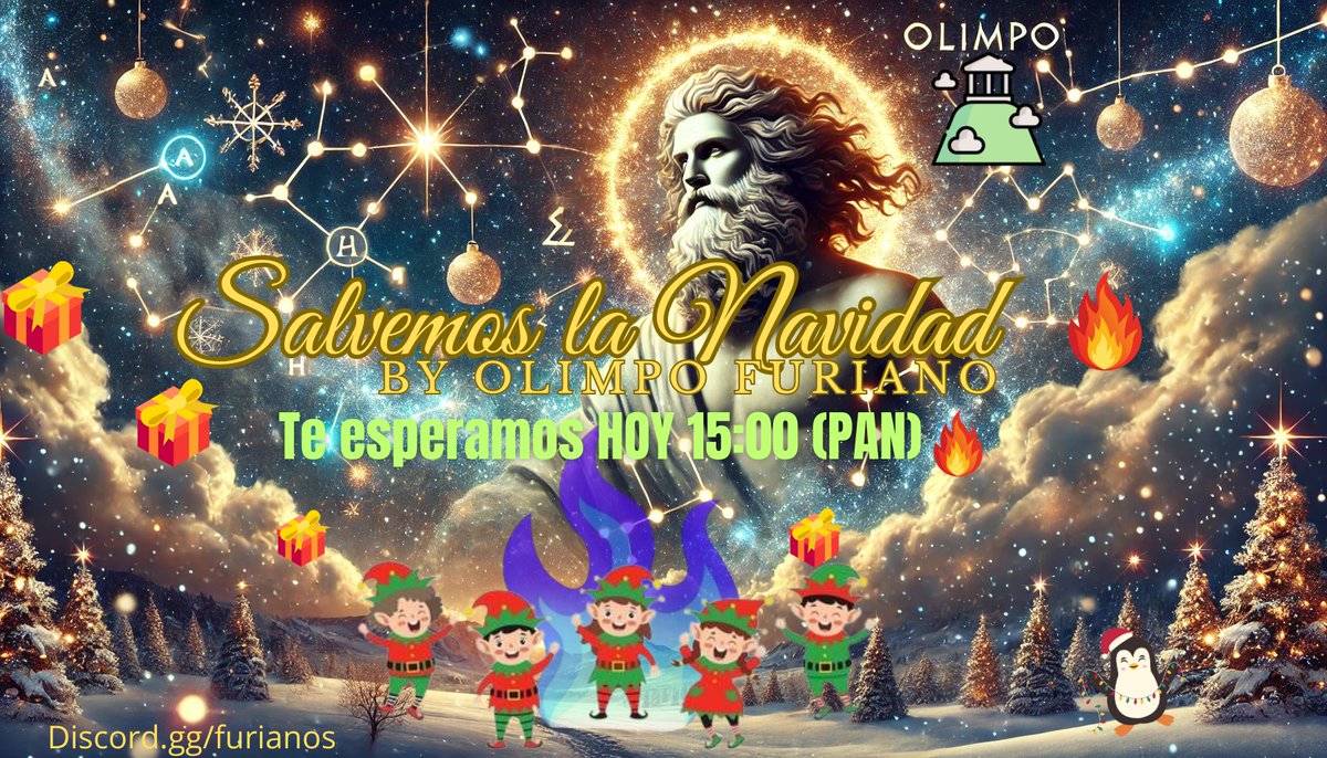 furianos_'s tweet photo. Un fuego 🔥 mágico de Furianos📛, se prepara para que Salvemos la navidad 🎄, será una batalla contra **Crios** defensor del invierno❄️. Te esperamos en conjunto con duendes y trabajadores de Olimpo, para conseguir que la Llama Eterna de la Esperanza nunca se apague HOY 15:00 PAN https://t.co/hFXegZvzbK