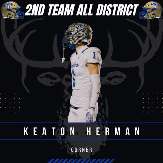 Kherman_8's tweet photo. Blessed to be named 2nd Team all district in a competitive district and also named to Academic all state team @TFNDFootball https://t.co/firlSPR8VX