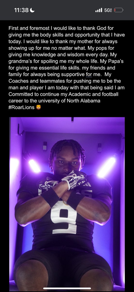 AGTG! Thankful for all the Coaches that have recruited me in the process #Roarlions Time to Work 💯