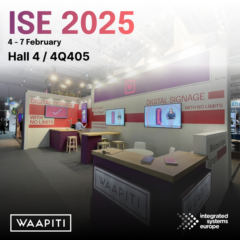 WaapitiDS's tweet photo. 🌟 Exciting news! We'll be at #ISE2025! 🚀
📍 Visit us at Hall 4 — 4Q405 to explore the latest innovations from #Waapiti in #DigitalSignage.
This year, we're offering a FREE project audit to help you optimize your setup. Reserve your slot: https://t.co/5mfE7YjhfS
📅 Feb 4–7, 2025 https://t.co/P43z9oFKIG