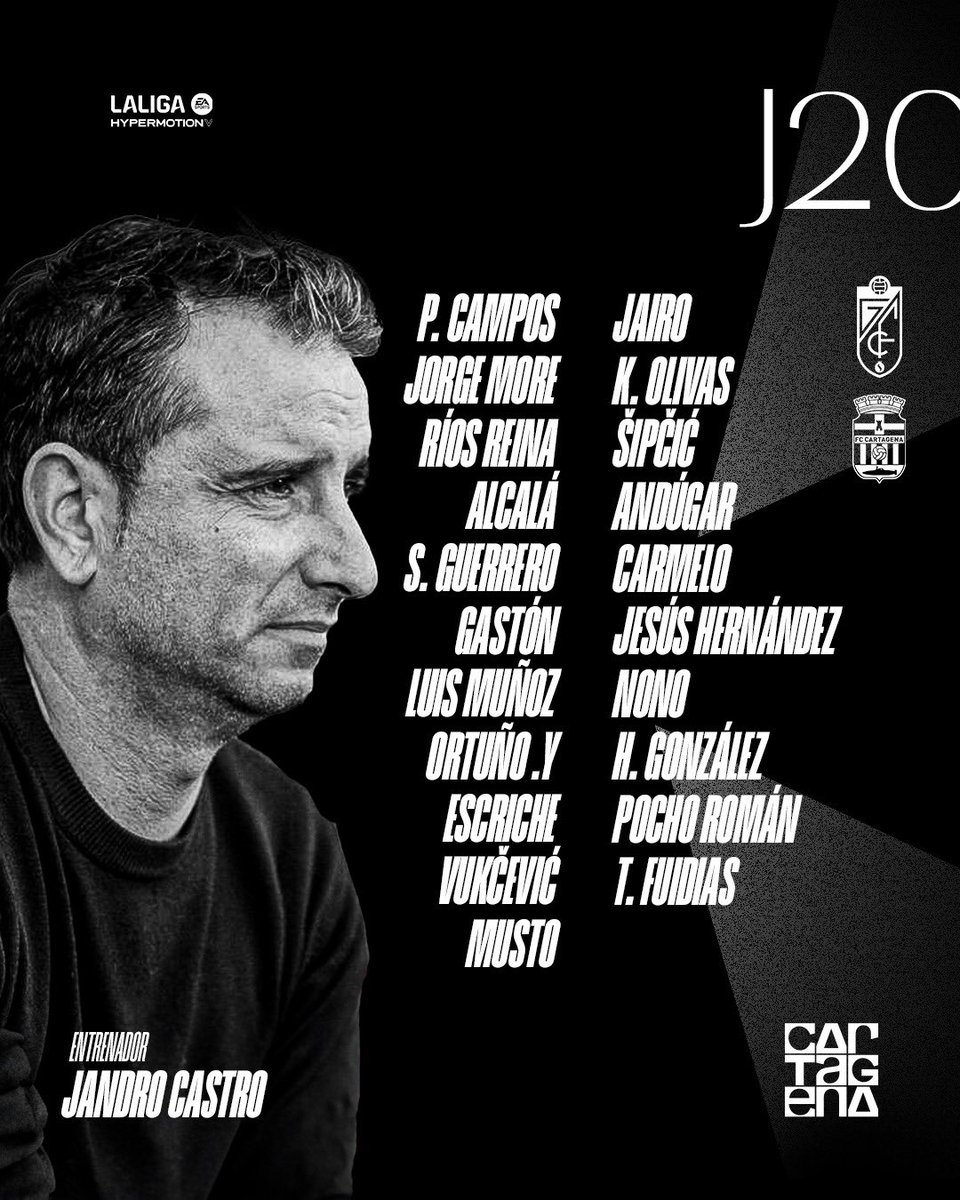 CONVOCATORIA | Los 2️⃣1️⃣ de Jandro para el #GranadaCartagena 🔥⚽️