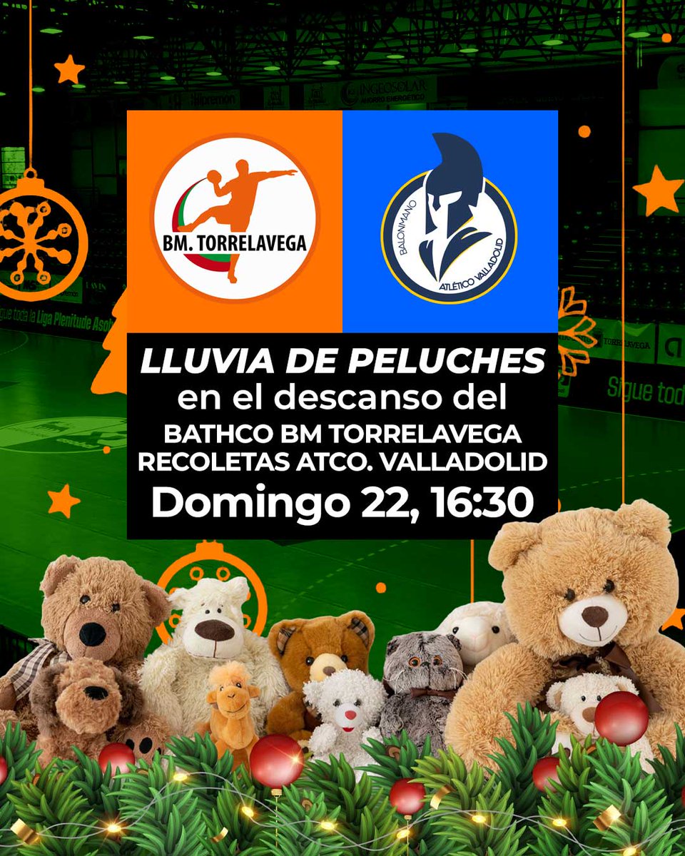🧸 ¡VUELVE LA LLUVIA DE PELUCHES!

🧡 Este domingo contra <a href="/atlvalladolid/">Recoletas Atlético Valladolid</a> haremos nuestra tradicional lluvia de peluches en favor de la campaña de <a href="/CruzRojaEsp/">Cruz Roja Española</a> 

🔁 Retuitea, rebusca por el trastero y ayúdanos a que estas Navidades, ningún niño se quede sin su juguete ❤️💚