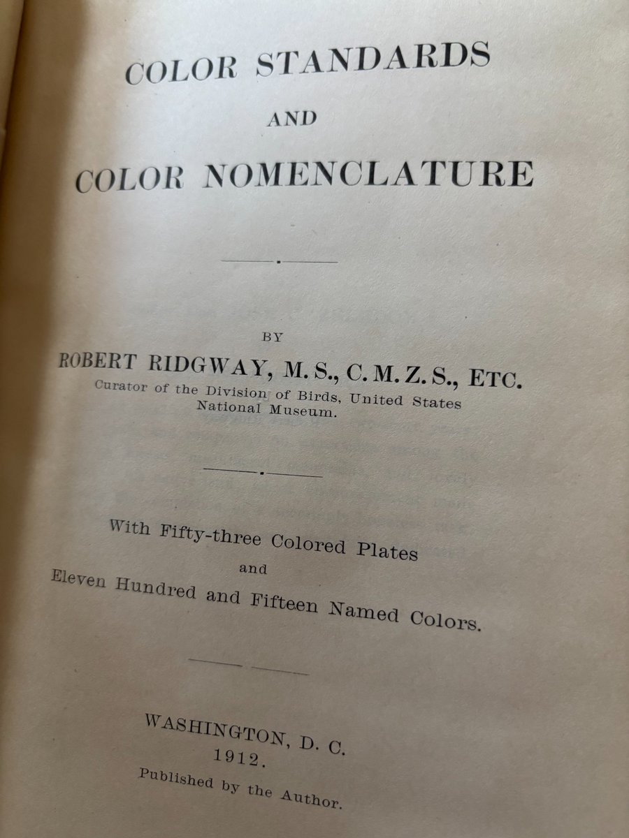 pinnaclestamps's tweet photo. Ridgway's 100+ year old tome from 1912 to classify bird colors is also a key reference for rare shades of 19th century stamps. Amazing craftsmanship w/ its 53 plates providing 1,115 color chips! #hobby #collecting #philately #rarestamps #stampcollecting #art #birds #ornithology https://t.co/zLCP0QigZP