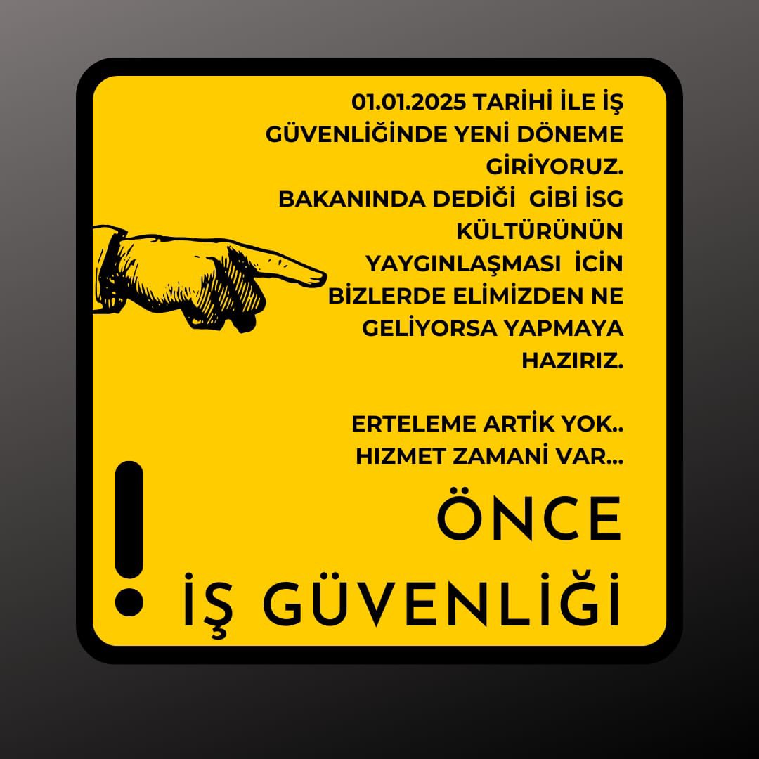 İSG’de yeni dönem başlıyor. 
Az tehlikeli bütün işletmeler ile kamu kurumları isg hizmeti alacaklar. 
Böylece bütün çalışanlar ve işletmeler isg kanunu kapsamına girecekler. 
Güvenlik kültürü adına bu gelişmenin ülkemize çok katkısı olacaktır.
#isgdeyenidönem <a href="/csgbakanligi/">T.C. Çalışma ve Sosyal Güvenlik Bakanlığı</a>
