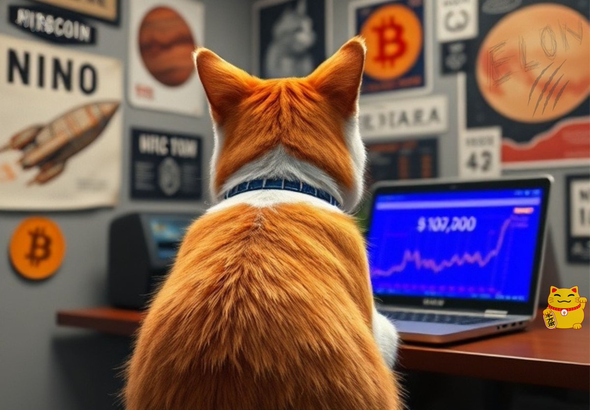🚀 Bitcoin hits $107K, and guess who's got his paws on the pulse of the market? Nino’s cool shades are locked on those charts. Are you riding the wave with $BTC or just here for the cat #memes ? 

#BTCtoMars #NinoCoin #CryptoCool