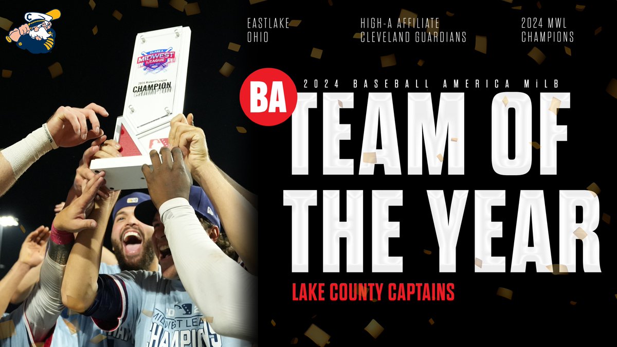 LCCaptains's tweet image. America's Team.
we are honored to be named @BaseballAmerica @MiLB TEAM OF THE YEAR.
read all about it here 🔗 milb.com/lake-county/ne…