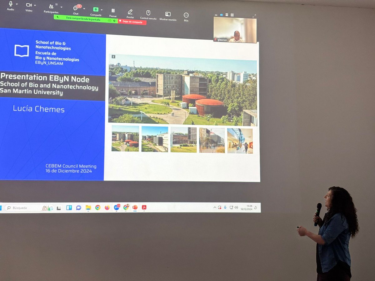 Centro de Biología Estructural del Mercosur (@red_cebem) on Twitter photo 🇦🇷 Lucía Chemes explained how <a href="/ebynunsam/">Escuela de Bio y Nanotecnologías</a> integrates different institutes and detailed the scientific work that is being conducted by their research groups. She also emphasized the importance of collaborative efforts with #CEBEM as a scientific community.
#CEBEM #ImagingTheFuture 🇦🇷 Lucía Chemes explained how <a href="/ebynunsam/">Escuela de Bio y Nanotecnologías</a> integrates different institutes and detailed the scientific work that is being conducted by their research groups. She also emphasized the importance of collaborative efforts with #CEBEM as a scientific community.
#CEBEM #ImagingTheFuture
