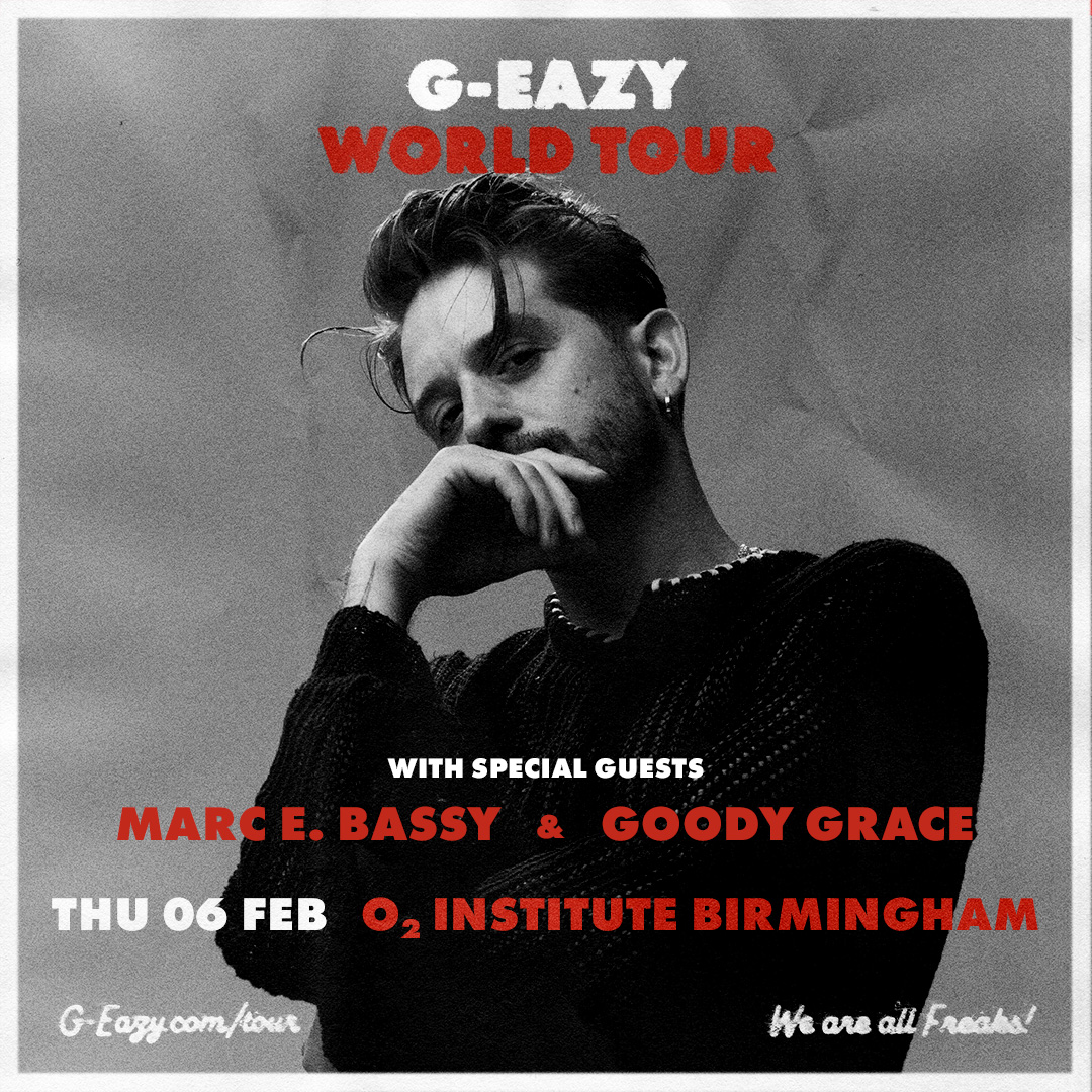 O2InstituteBham's tweet image. ICYMI / @g_eazy brings his Freak Show World Tour to Birmingham in 2025 - Thursday 06 February. Support comes from @marcebassy and @goodygrace. Tickets available - amg-venues.com/j3pf50UrEF2
