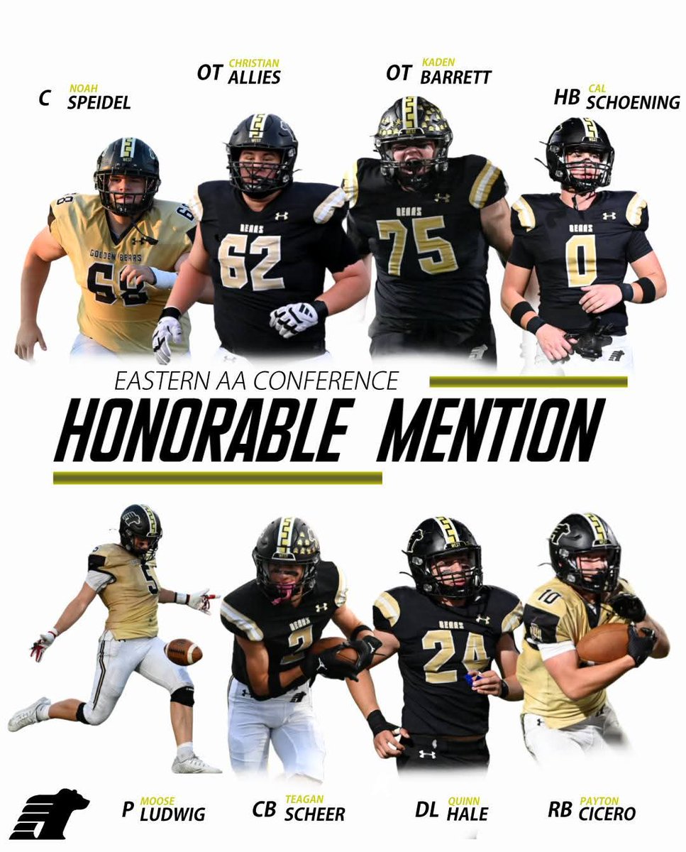 2024 Bears that were recognized by the rest of the state.

We are proud of all recognized &amp; excited for what the future holds both individually &amp; as a program.

Special thank you Coach James Stanton for making all of the great graphics including these.