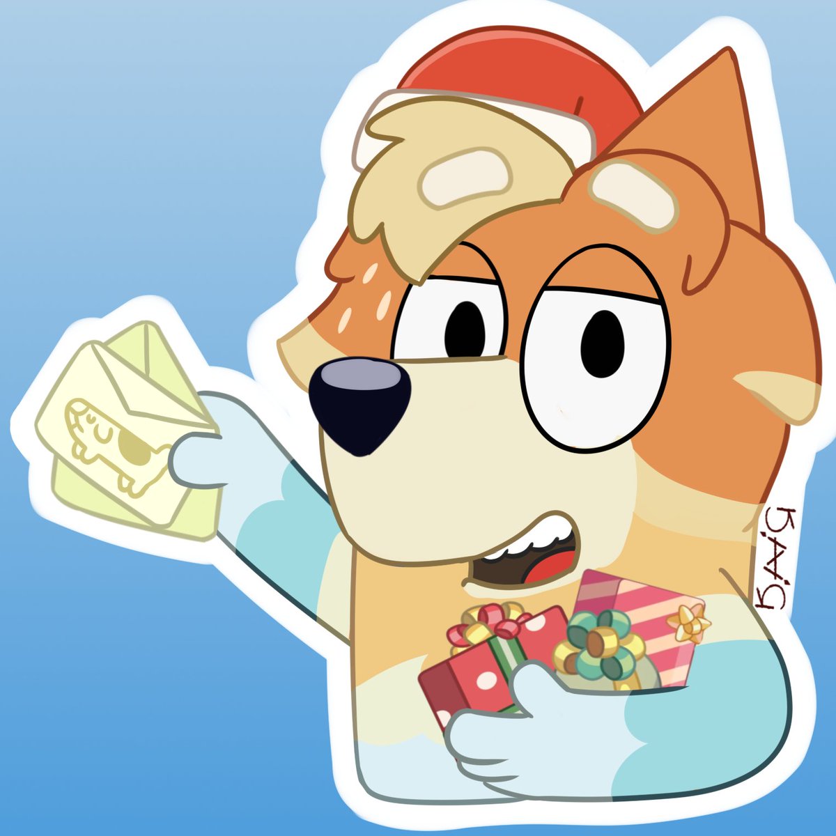 Kair654's tweet photo. Finalmente Rad! Listo para entregar sus cartas 
#Bluey #blueyfanart #blueyart #blueytwt #blueyradly #bandit #stripe #rad https://t.co/Wb86vYIZ70