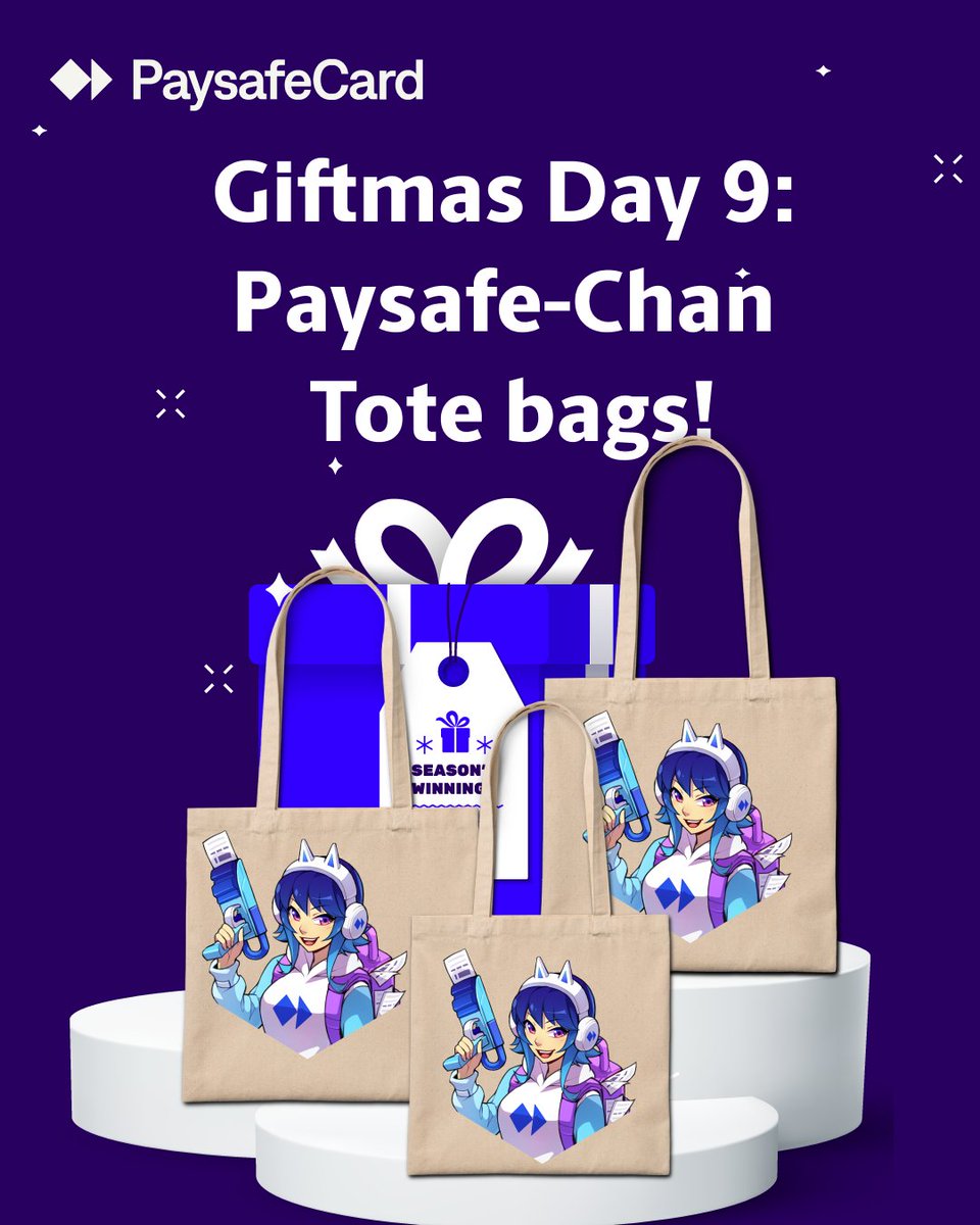 paysafecard's tweet photo. 9 days 'til Giftmas, and the countdown continues🎉
Today you can win a Paysafe-Chan tote bag!
Head to our Instagram to enter👉 https://t.co/GVs2Bhwwvw
#Giftmas #Holidays #GIVEAWAY #Win #Raffle #PaysafeCard #PaysafeChan #Winter https://t.co/q0RqGBU5Cl