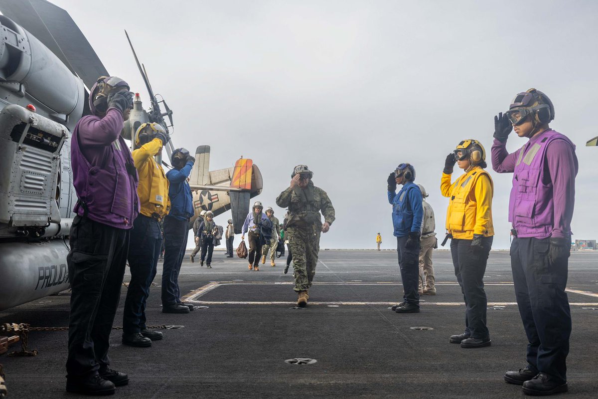 thejointstaff's tweet photo. Adm. Grady & @The_USO holiday tour brought cheer to Sailors aboard the @USSHARRYSTRUMAN on a scheduled deployment in the @USNavyEurope AOR, supporting U.S. Naval Forces Europe-Africa to defend U.S., Allied & partner interests. #USOHolidayTour #NavyStrong #US6thFleet https://t.co/A6v8uBbV4j