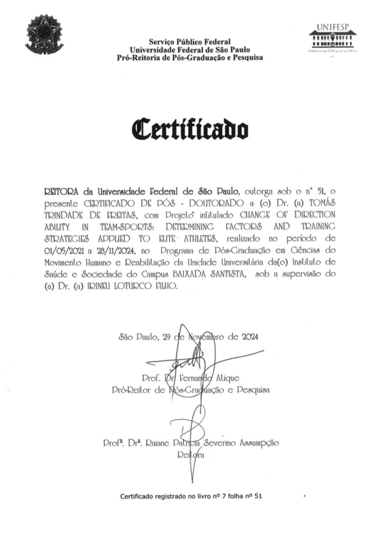 Tomás T. Freitas (@tomastf) on Twitter photo 4 years have passed since I arrived at <a href="/NAR_SP/">NAR</a> <a href="/unifesp/">Unifesp</a> for the data collection of my postdoc under the supervision of <a href="/IrineuLoturco/">Irineu Loturco PhD</a>. Now, after 9 published 📄 that strengthened the collab btwn <a href="/UCAM_CIARD/">CIARD-UCAM</a> and <a href="/NAR_SP/">NAR</a>, I am thrilled to receive the certificate of completion! 🙏🏼🙏🏼 4 years have passed since I arrived at <a href="/NAR_SP/">NAR</a> <a href="/unifesp/">Unifesp</a> for the data collection of my postdoc under the supervision of <a href="/IrineuLoturco/">Irineu Loturco PhD</a>. Now, after 9 published 📄 that strengthened the collab btwn <a href="/UCAM_CIARD/">CIARD-UCAM</a> and <a href="/NAR_SP/">NAR</a>, I am thrilled to receive the certificate of completion! 🙏🏼🙏🏼