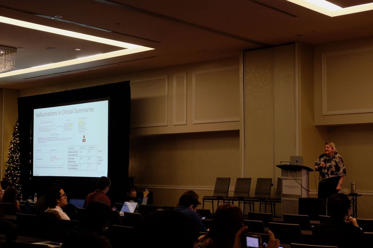 ML4H (@symposiumml4h) on Twitter photo Our second keynote speaker <a href="/WonderMixTape/">Dr Shannon McWeeney 🇺🇦 is on BlueSky & Mastodon</a> taught us about deploying AI in clinical settings. Thank you for the talk, Dr. McWeeney! Our second keynote speaker <a href="/WonderMixTape/">Dr Shannon McWeeney 🇺🇦 is on BlueSky & Mastodon</a> taught us about deploying AI in clinical settings. Thank you for the talk, Dr. McWeeney!