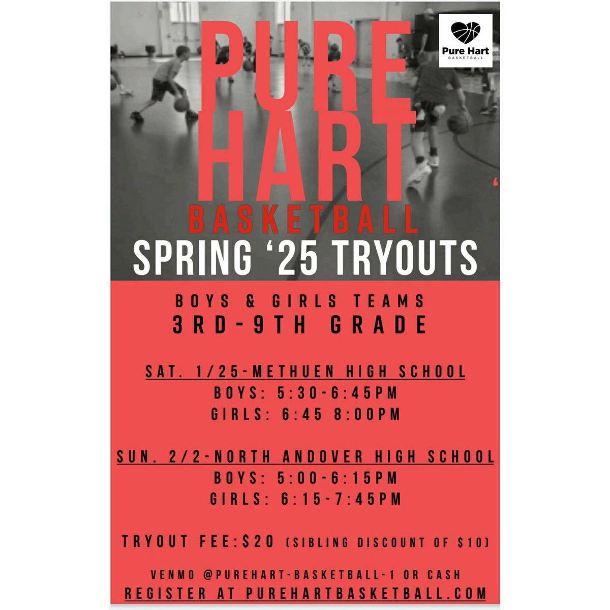 🚨 🚨 Spring Tryout Registration is open at purehartbasketball.com
New practice locations. Travel events and our constant focus on player development.  Join our Pure Hart family. <a href="/billyho2233/">Billy Hart</a> <a href="/zg_newengland/">Zero Gravity New England</a>