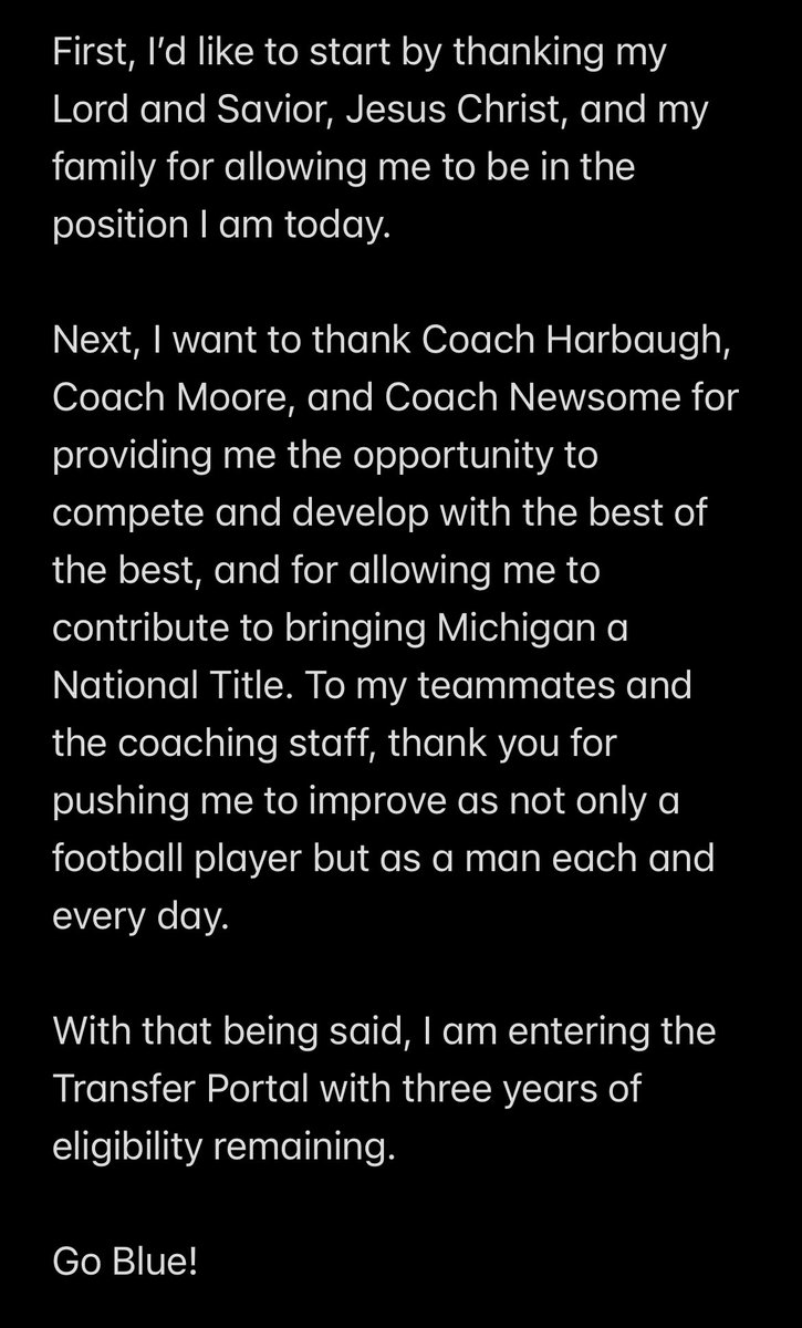 ColeMorgan03's tweet photo. Thank you Michigan!

3 years of eligibility remaining. 

Highlight tape attached below

https://t.co/xre09OVbjV https://t.co/bgjmGUwxuh