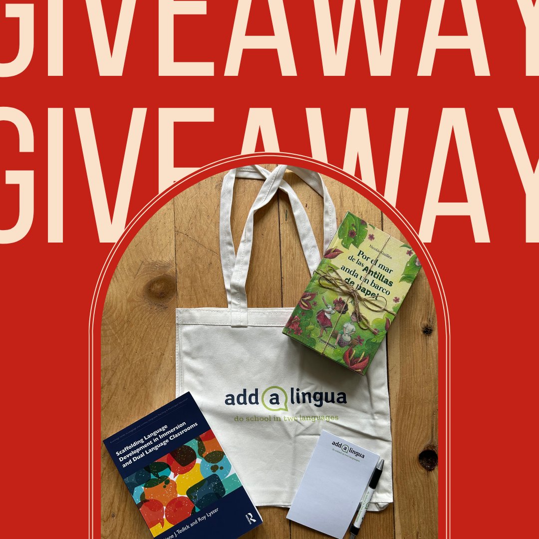 addalingua's tweet photo. To celebrate all that you do for your DLI programs, we have a fun giveaway happening this week including an addalingua tote, notepad, and pen, a pack of books in Spanish, and one of our favorites "Scaffolding Language Development in Immersion and Dual Language Classrooms." https://t.co/eEdvBPjx8O