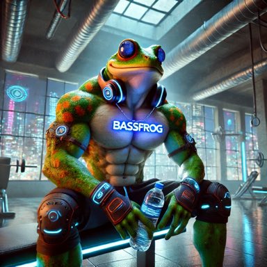 Bassfrog_sol's tweet photo. Headphones on, glow intact. 

Bassfrog vibing post-gym, muscles flexed, and the iconic necklace shining bright. 

Rest, recovery, and rhythm—keys to staying ahead. 🐸🎧💪 

#BASSFROG #PostGymVibes #solana #memecoin https://t.co/VKTONdT0EL