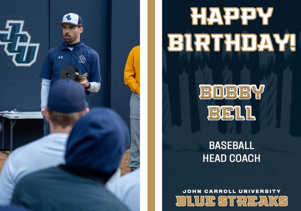 John Carroll Sports (@jcusports) on Twitter photo Happy Birthday to the fearless leader of <a href="/jcu_baseball/">John Carroll Baseball</a>, Bobby Bell!
Have a fantastic day, Coach! 🎂🎉 Happy Birthday to the fearless leader of <a href="/jcu_baseball/">John Carroll Baseball</a>, Bobby Bell!
Have a fantastic day, Coach! 🎂🎉