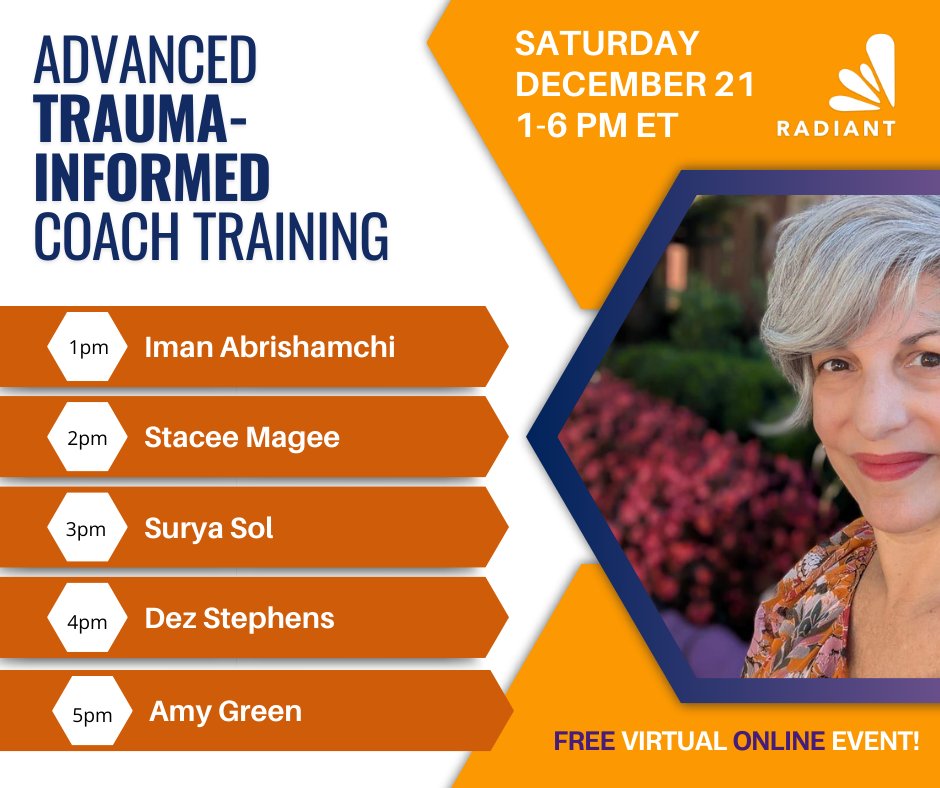 RadiantCoaches's tweet photo. THIS SATURDAY! Register here for this FREE online summit: https://t.co/6tAg0dUKgV 🧡 #radiantcoach #radiantcoaches #radiantcoachesacademy #traumahealing #professional https://t.co/vaq9EHhule