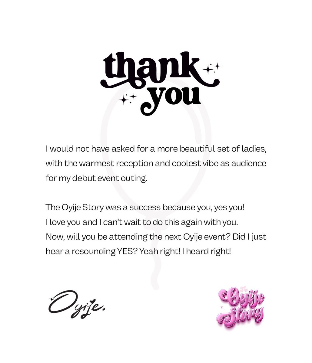 Oyije_'s tweet photo. I love you all so much β€οΈβ€οΈβ€οΈ
Letβs do this again, Yes or Yes?! π
#oyije #theoyijestory #explorepage #oyijelive #trendingpost #jesusgirls #fyp #afrogospel #oyijeafrica #lambculture #yahcasa https://t.co/vw9lWfIOkW