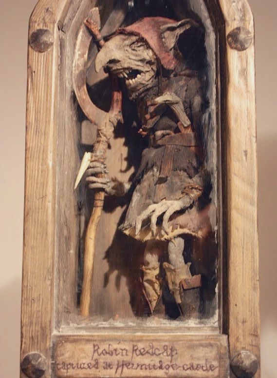 The redcap (or powrie) is a type of malevolent, murderous goblin found in folklore of the Anglo-Scottish border region. The redcap is said to inhabit ruined castles along the Anglo-Scottish border, especially those that were the scenes of tyranny or wicked deeds, and is known for