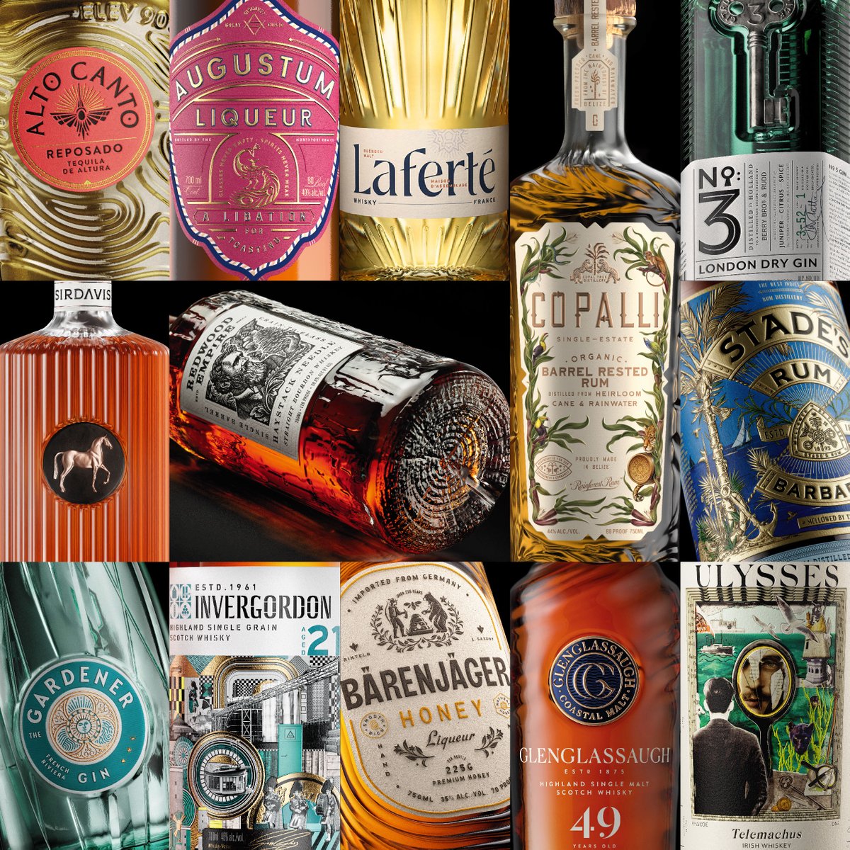 strangerstuff's tweet photo. Happy to announce our SILVER winners at The
@spiritsbusiness Design &amp; Packaging Masters!  

SILVER Winners -@glenglassaugh 49 YO, Augustum Liqueur, @UlyssesWhiskey

https://t.co/gFmqA2C5rV 

#strangerandstranger #designawards #packaging https://t.co/C9uwBOGXX6