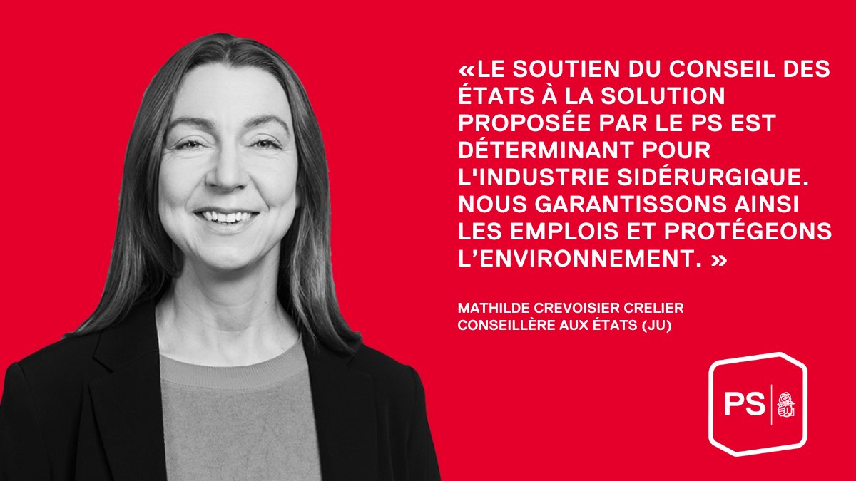 PSSuisse's tweet image. Succès important pour sauver l’industrie sidérurgique suisse : après le Conseil national, le Conseil des États soutient lui aussi la solution du PS pour préserver les emplois et l’industrie sidérurgique. @math_crevoisier
