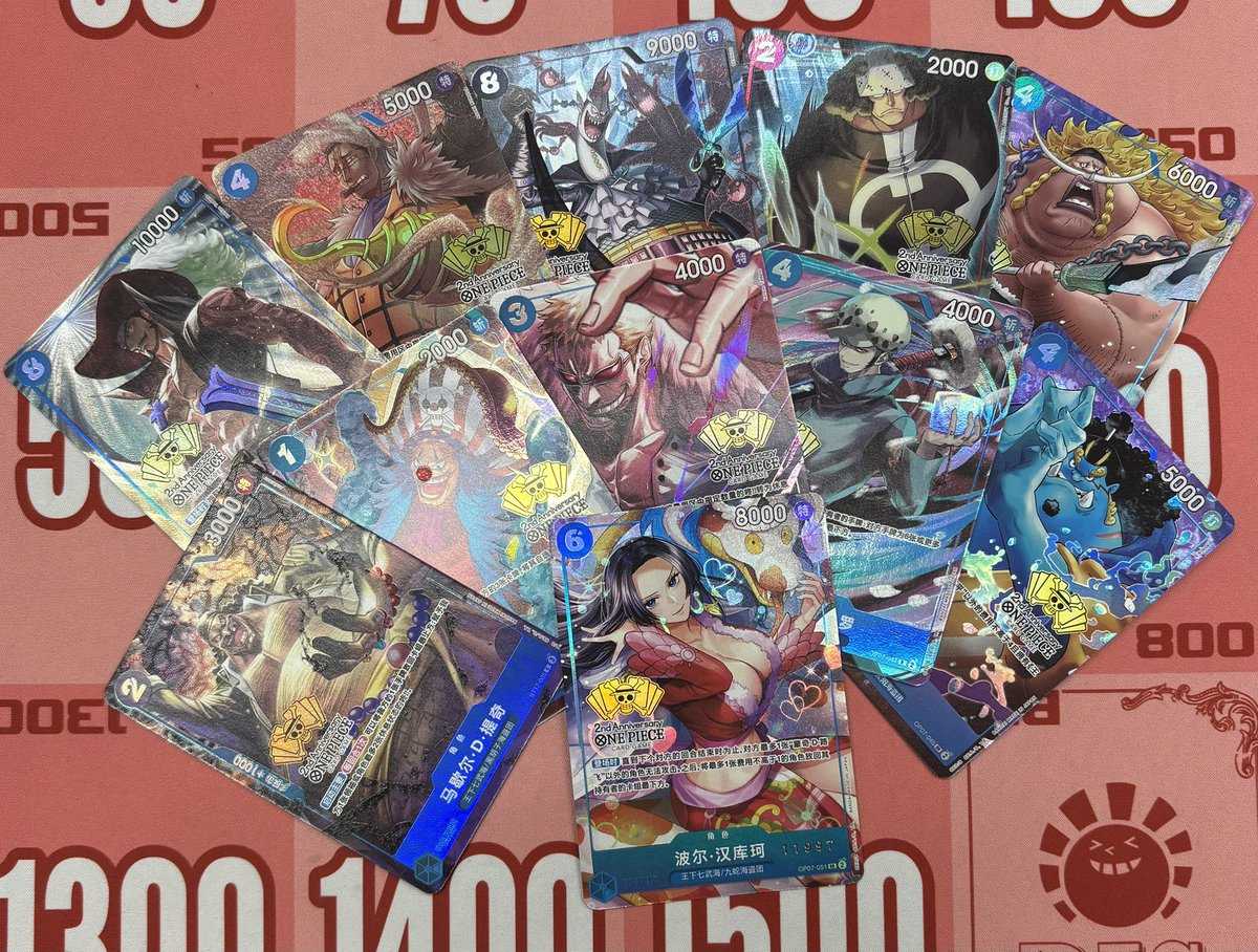 Better shots of the OPTCG Chinese 2nd Anniversary Set! 👀 Regular