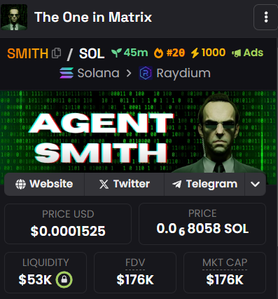 SmithSOLX's tweet photo. #DexScreener #20 Now! https://t.co/rKasBRQ1Nq