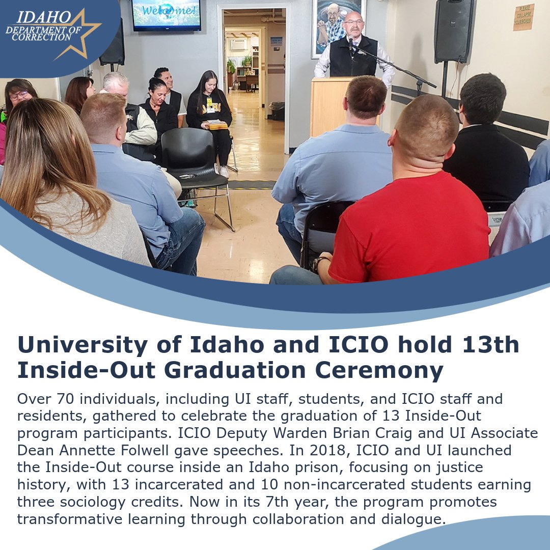 In 2018, ICIO and UI launched the Inside-Out course focusing on justice history, with 13 incarcerated and 10 non-incarcerated students earning three sociology credits. Now in its 7th year, the program promotes transformative learning through collaboration and dialogue.