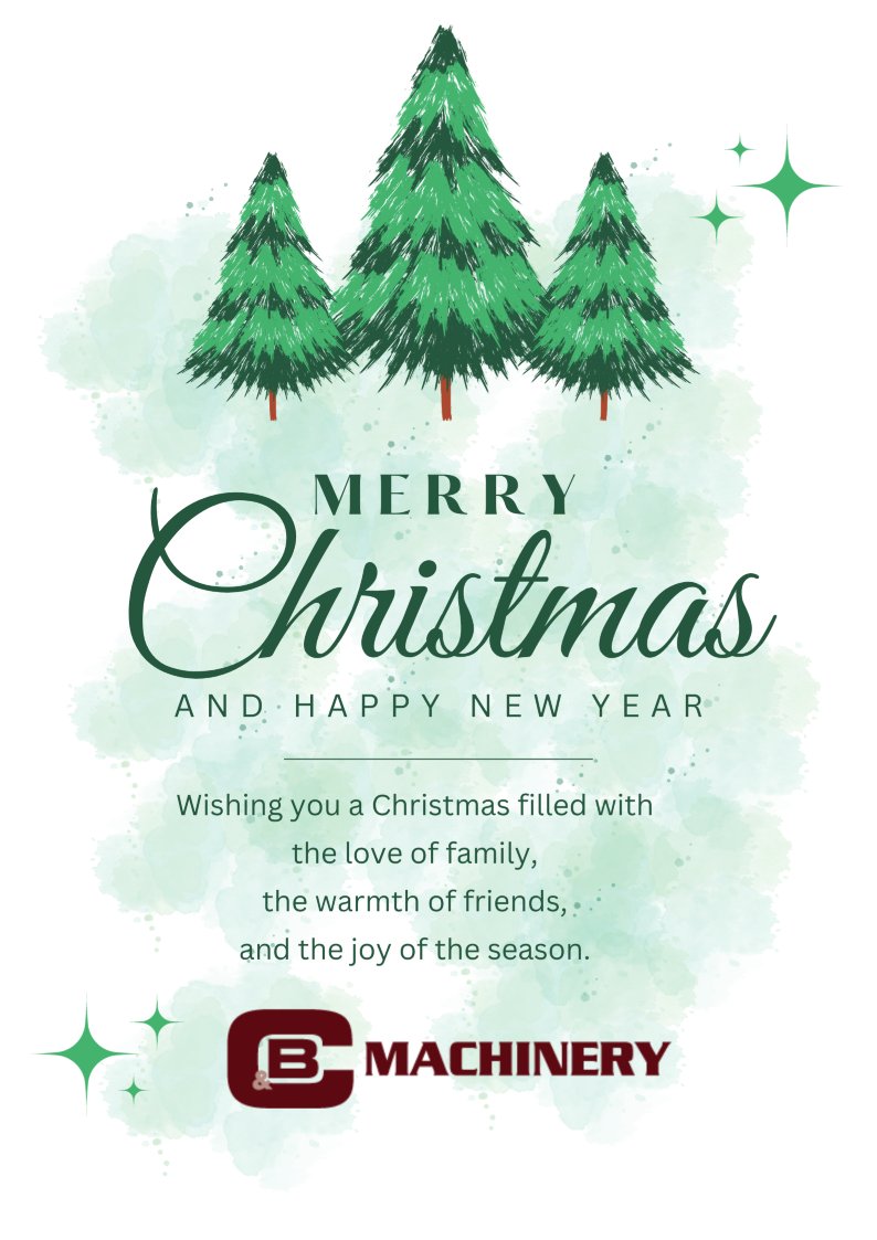 cbmachinery's tweet photo. C&amp;B Machinery will be closed next week starting Monday, December 23rd to allow our team to celebrate Christmas with their friends and families. We will reopen and resume normal operations on Thursday, December 26th.

Merry Christmas from all of us at C&amp;B Machinery!

#HolidayHours https://t.co/93opfERJJF