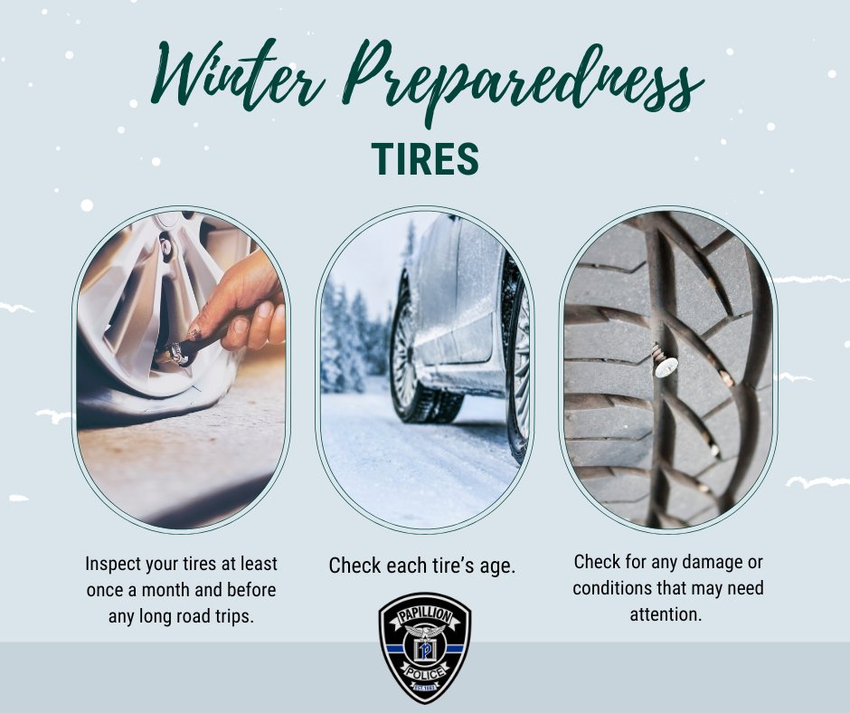 papillionpolice's tweet image. As the outside temperature drops, so does tire inflation pressure! Make sure each tire is filled to the vehicle manufacturer’s recommended inflation pressure, which is in your owner’s manual and on a label located on the driver's side door frame.

#helpfulhints #policingwithpride