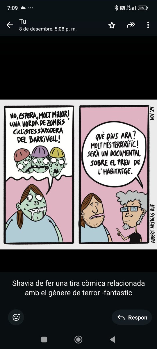alarru's tweet image. Dissabte passat no l'altre em van concedir el primer premi de l'ACOCOCOMIC, el concurs de tires còmiques de l'@acocollonat! Gràcies als organitzadors per haver-la escollit i sobretot per organitzar tremendíssim festival dedicat al cinema de gènere. La tira és aquesta 👇
