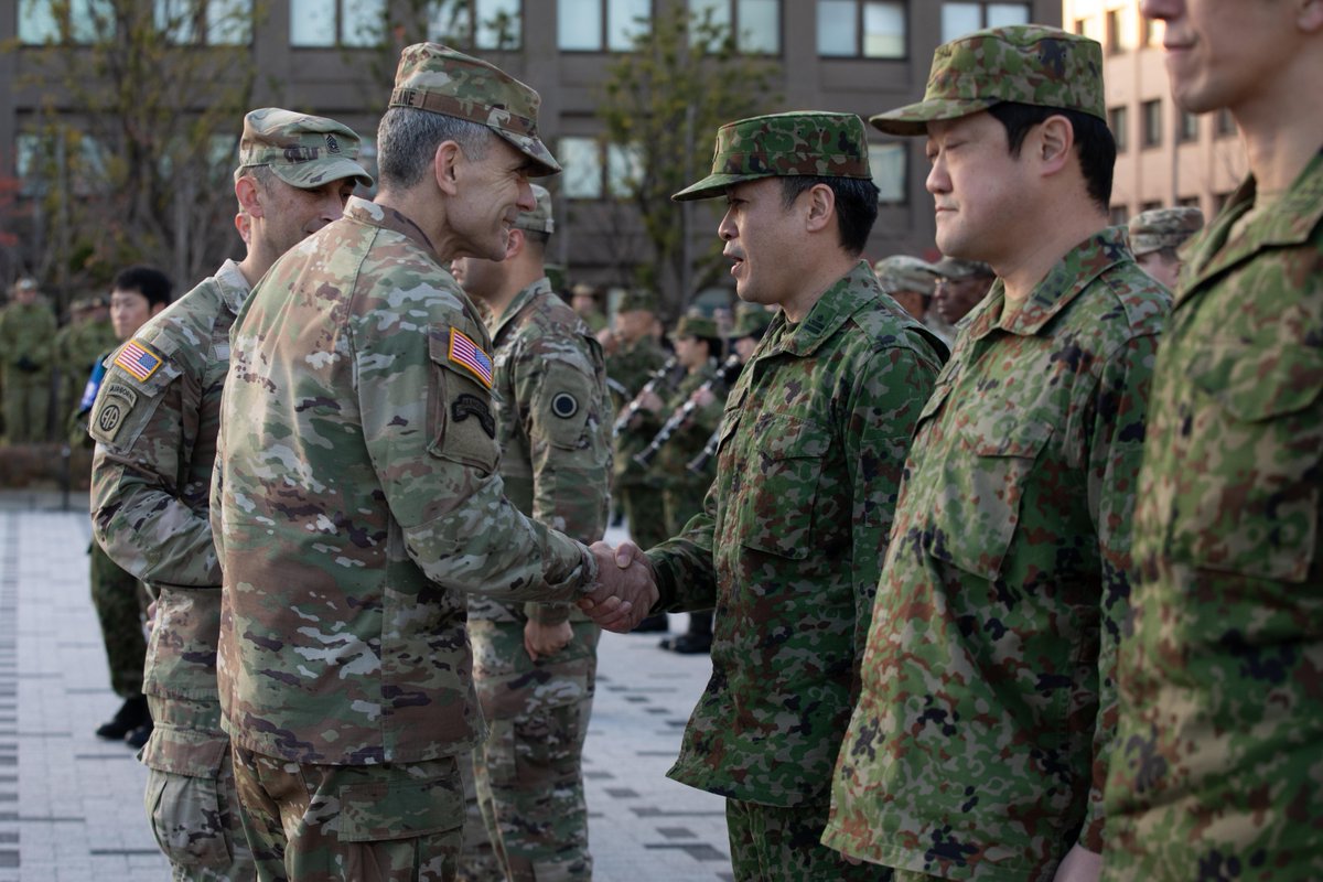 I_Corps's tweet photo. Closing ceremony unites Allied forces 🇺🇸 🇯🇵 🇦🇺 

Another successful iteration of #YamaSakura 87 concluded with a closing ceremony uniting service members from the @JGSDF_pr, the @DefenceAust, and I Corps
Read More ➡️ https://t.co/vvbOBWQGGz https://t.co/n2J5mrwSrN