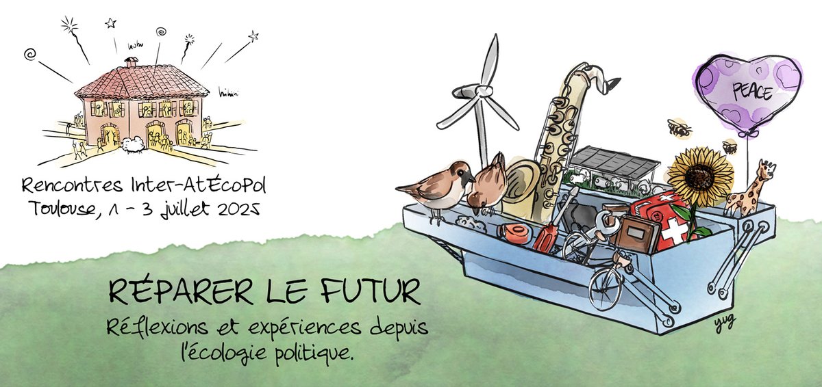 📢[AAC] Colloque des <a href="/AtEcoPol/">AtEcoPol</a> - « Réparer le futur ? Réflexions et expériences depuis l’écologie politique », 🗓️1-3 juillet 2025 📍Toulouse
✅Appel à contributions ouvert jusqu'au vendredi 31 janvier 2025
👉 Toutes les infos : atecopols2025.sciencesconf.org