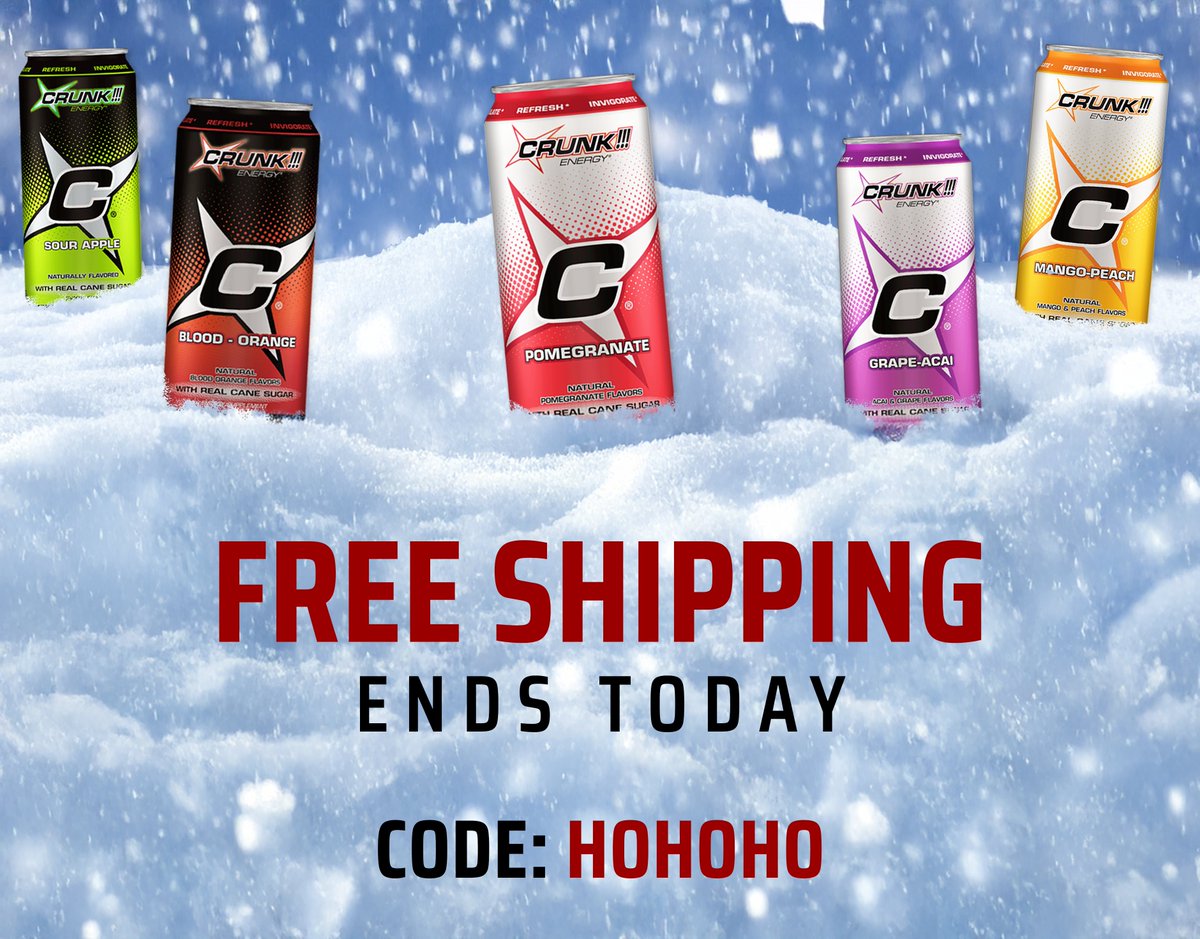 Get a lil CRUNK!!! for the Holidays! Free shipping ends today. Use code HOHOHO at checkout.
bit.ly/CRUNKEnergy
