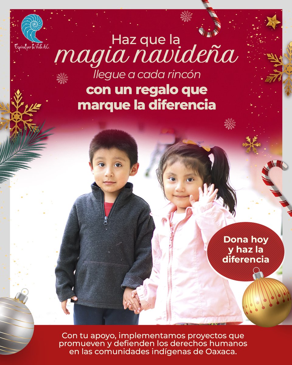 EspiralAC's tweet image. Haz que esta temporada tenga un significado especial. Con tu donativo, podemos tejer un futuro lleno de esperanza, justicia y cambio para niñas, niños y mujeres en comunidades indígenas de Oaxaca.